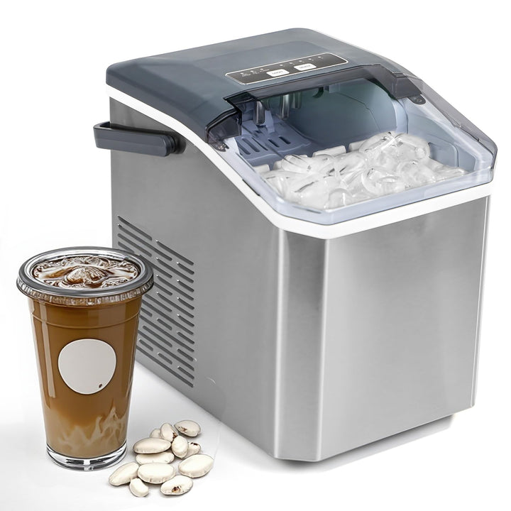 Eismaschine, 2 Grössen an Kugeleis aus Edelstahl Tisch-Eismaschine - Silber | Eismaschine mit täglic