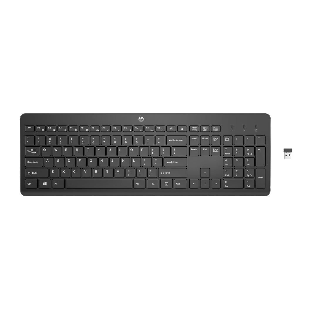 HP 230 (‎3L1E7AA) kabellose Tastatur (USB Dongle, QWERTZ-Layout) schwarz, kabellose Tastatur