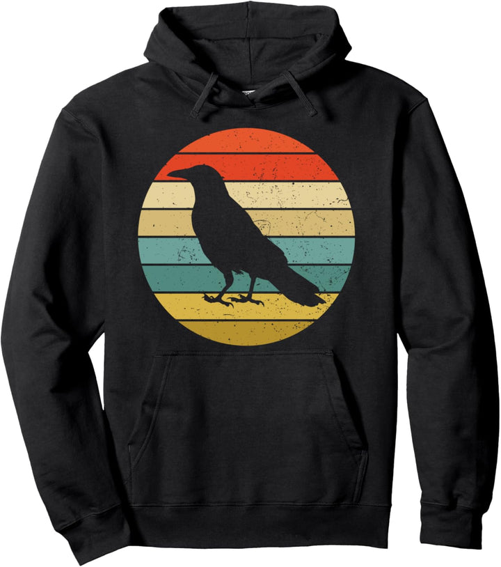 Krähe Rabe Federn Vogel Tierfreund Retro Hoodie Pullover Hoodie