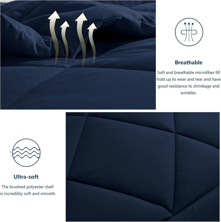 WAVVE Bettdecke 135x200 cm Ganzjahresdecke 4 Jahreszeiten, Steppdecke 300gsm Mikrofaser 135x200cm, S