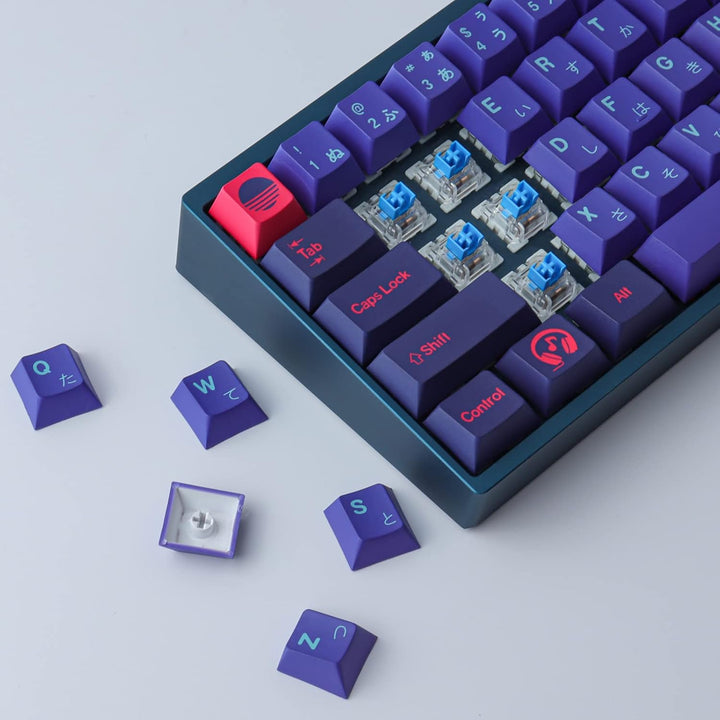 Sunzit PBT Keycaps, 159 Tasten Cherry Profile Dye Sublimation Laser Keycap mit 7U Leertaste Geeignet