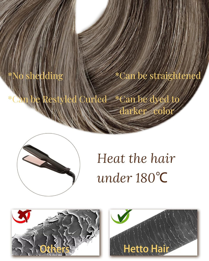Hetto Remy Tape in Extensions Braun Echthaar Tape in Haarverlangerung Seamless Skin Weft Tape in Haa