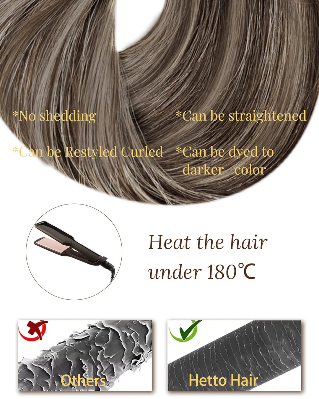Hetto Braun Tape in Extensions Echthaar Tape in Haar Extensions Remy Menschlichs Haar Tape in Extens