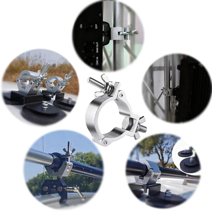 Rohrklemme Traversen Klemme 4 Stück Trägerklemme Tischklemme Erdungsklemme Aluminium Für 25-30mm Roh