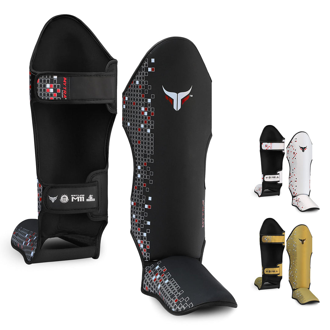 Mytra Fusion M-11 Schienbeinschoner - Premium Schienbein- und Spannschutz für Muay Thai, Kickboxen u