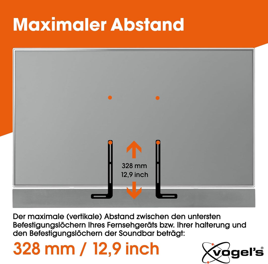 Vogel's SOUND 1250 Universal-Soundbar-Halterung zur Montage unter dem Fernseher, passend für Soundba