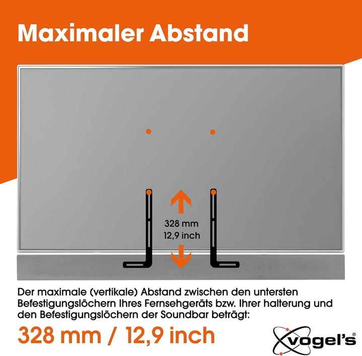 Vogel's SOUND 1250 Universal-Soundbar-Halterung zur Montage unter dem Fernseher, passend für Soundba