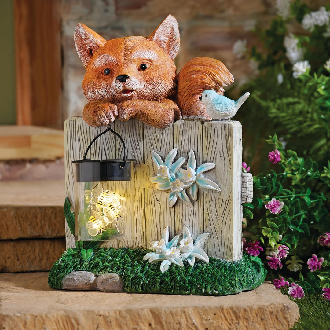 3 Pagen® solar Dekofigur Fuchs – Outdoor-Figur mit Beleuchtung – ideal für Garten, Terrasse und Balk