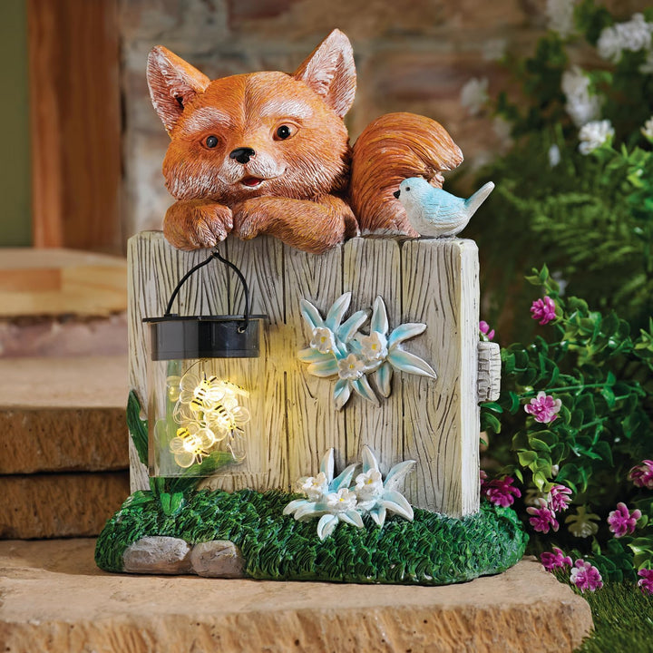 3 Pagen® solar Dekofigur Fuchs – Outdoor-Figur mit Beleuchtung – ideal für Garten, Terrasse und Balk