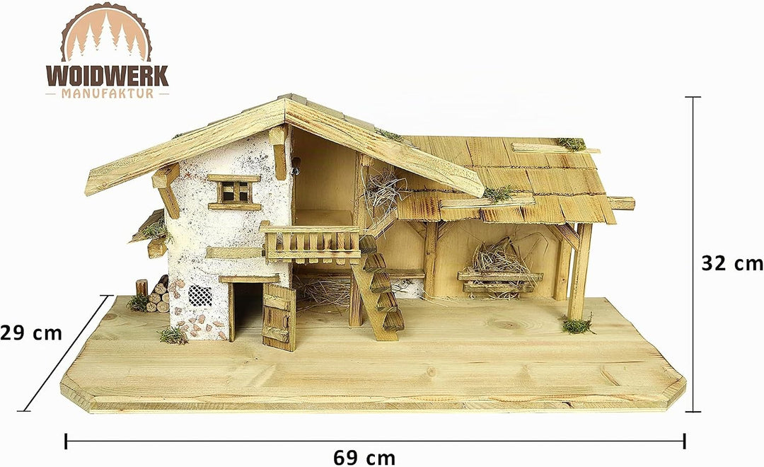 Woidwerk Manufaktur Weihnachtskrippe Krippe Krippenstall (W27) Weihnachten Weihnachtskrippen Krippen