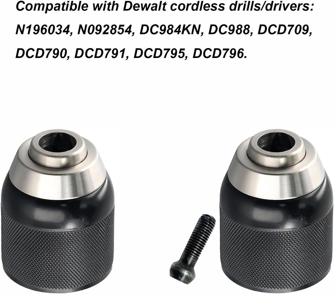 TOP-MAX Ersatzbohrfutter kompatibel mit Dewalt Akku-Bohrschraubern: N196034, N092854, DC984KN, DC988