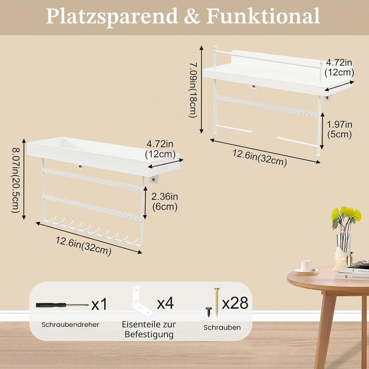 Lolalet 2 Stück hängend Schmuck Organizer Kettenaufhänger Wand Schmuckhalter, Wandmontierte Schmucka