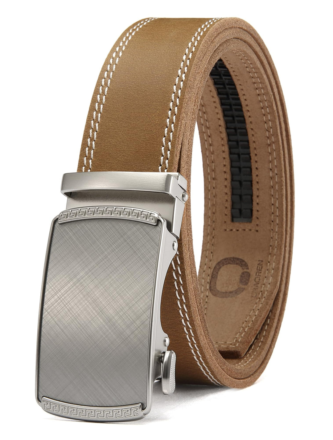 CHAOREN Gürtel Herren, Automatik Ledergürtel Herren 35mm ohne Löcher Taille 80-90cm (Gesamtlänge 105