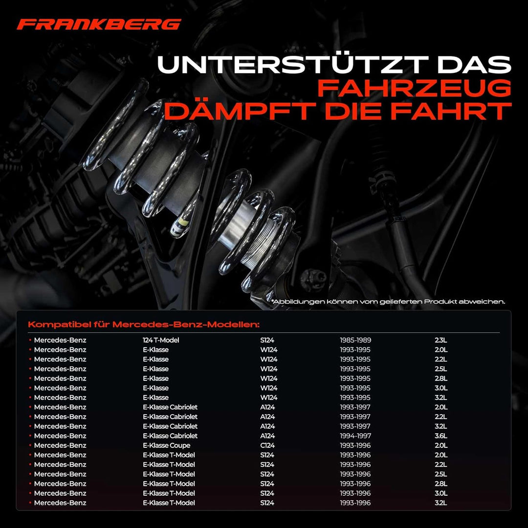 Frankberg 2x Federn Fahrwerksfeder Hinterachse Kompatibel mit W124 E200 E220 E250 E280 1993-1995 S12