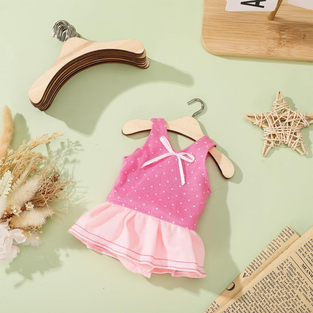 Rosenice Kleiderbügel für Puppen, Aufhängung aus Holz, 1/3-BJD-Puppen, 10 Stück