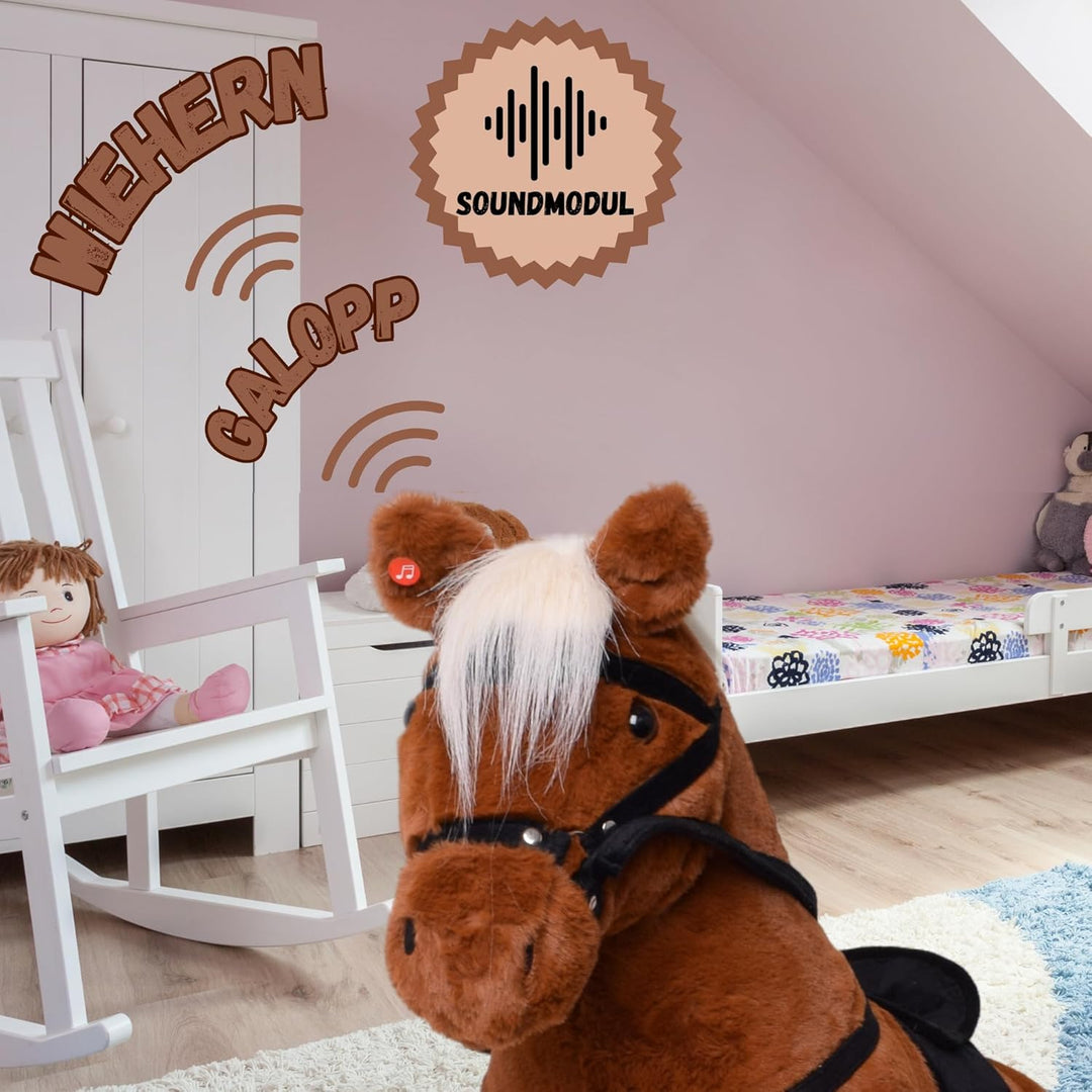 TE-Trend Pferd, 70 cm – Das perfekte Reitpferd für Kinder mit Sattel, Zaumzeug und Steigbügeln. EIN