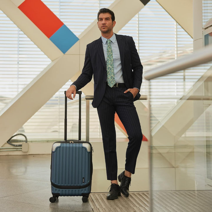 LEVEL8 Koffer Trolleys Handgepäck Hartschalenkoffer Rollkoffer Reisekoffer, TSA Blau 20'' 37*24*55.5