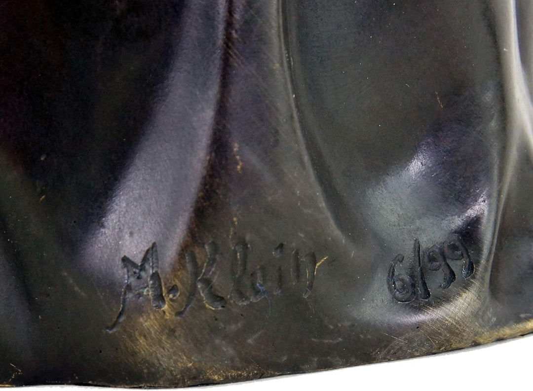Kunst & Ambiente - Limitierter Kantensitzer - Geist - schwarz - Bronzeskulptur - signiert Martin Kle