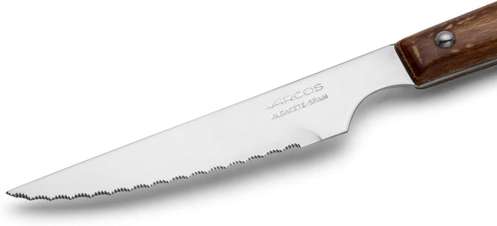 Arcos 372000 Table Messer - Steakmesser Set -KlingeNitrumEdelstahl110mm-HandGriffPack-HolzFarbeBraun