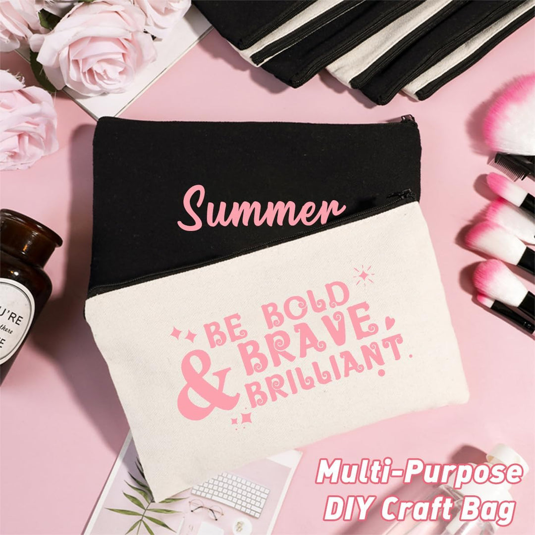 30 Stück Canvas Zipper Pouch Taschen, DIY Handwerk Blank Makeup Taschen, Canvas Bleistift Fall Kosme