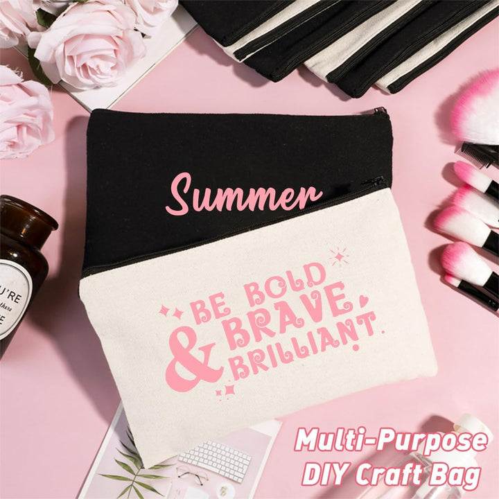 30 Stück Canvas Zipper Pouch Taschen, DIY Handwerk Blank Makeup Taschen, Canvas Bleistift Fall Kosme