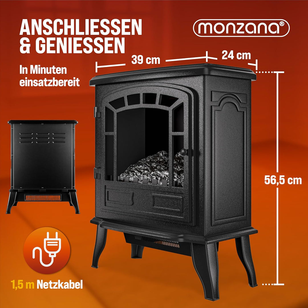 Elektrokamin mit Heizer Kaminfeuer LED 2000W elektrischer Heizlüfter Elektroofen mit Flammen Dekokam