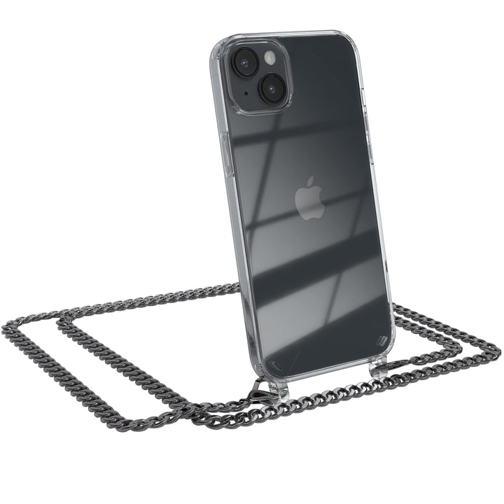 EAZY CASE Handykette kompatibel mit iPhone 14 Plus Handyhülle mit Metall Umhängeband und Ersatz Kord