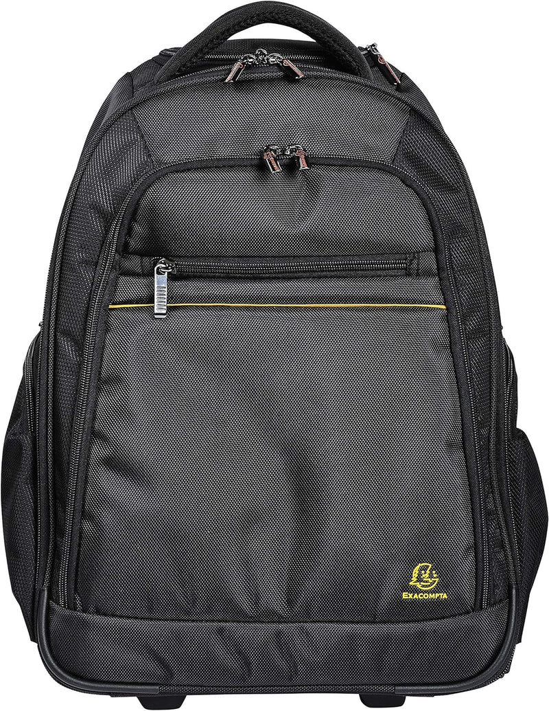 Exacompta 18634E Premium Rucksack Exabusiness mit 15,6" Laptopfach, ausziehbarer Trolleygriff und Ro