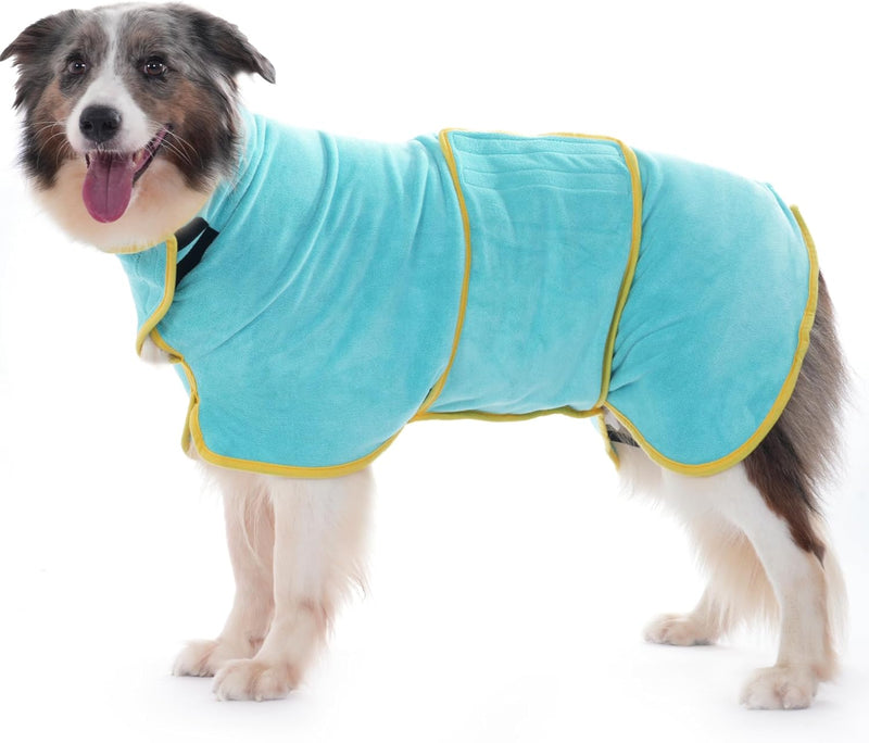 HezzLuv Hundebademantel Ultra Saugfähig Mikrofaser Hunde Trockenmantel für Schnelles & Einfaches Tro