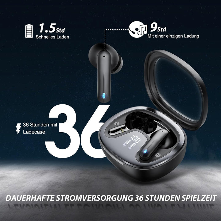 AI Kopfhörer Übersetzer, 3-in-1 Translator Earbuds, Bluetooth 5.4 Sprachübersetzer für 135 Sprachen