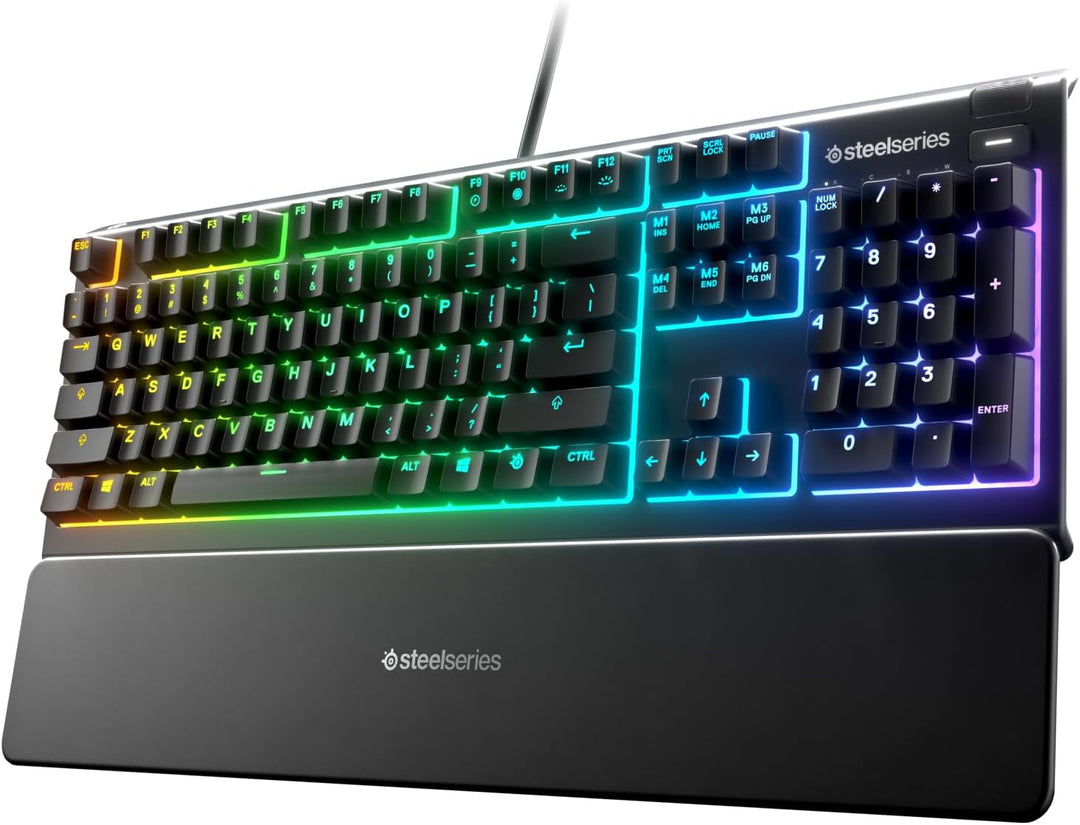 SteelSeries Apex 3 - Gaming Tastatur - 10-Zonen RGB-Beleuchtung - Premium magnetische Handballenaufl