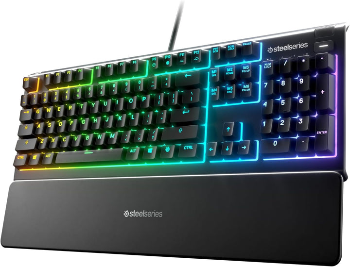 SteelSeries Apex 3 - Gaming Tastatur - 10-Zonen RGB-Beleuchtung - Premium magnetische Handballenaufl