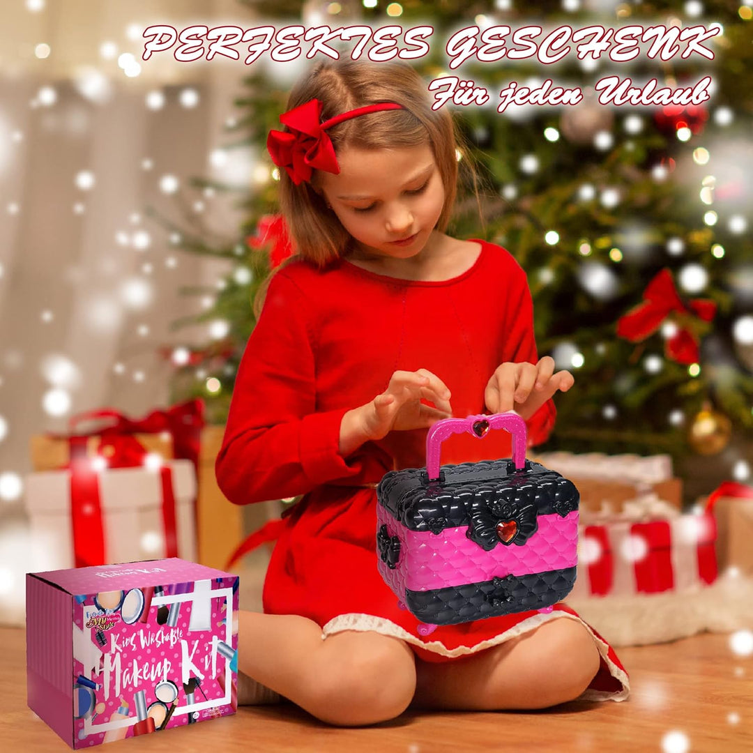 Kinderschminke Set Mädchen Schminkkoffer Mädchen- Sicheres und Waschbares Schminke Kinder Mädchen, E