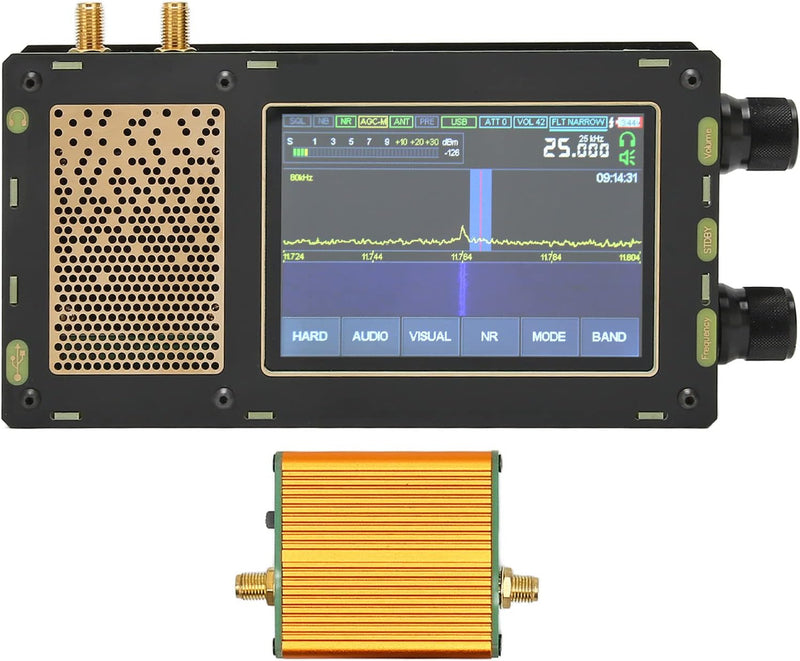 50 kHz-2 GHz SDR-Empfänger Malahit SDR-Empfänger, 3,5-Zoll-Touchscreen, 3600-mAh-Akku, AM SSB NFM WF