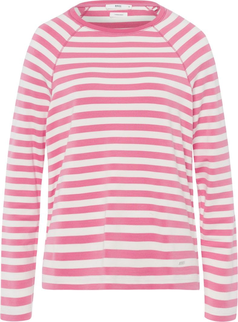 BRAX Damen Style Carina Gestreiftes Langarmshirt in Thermo Qualität Sweatshirt