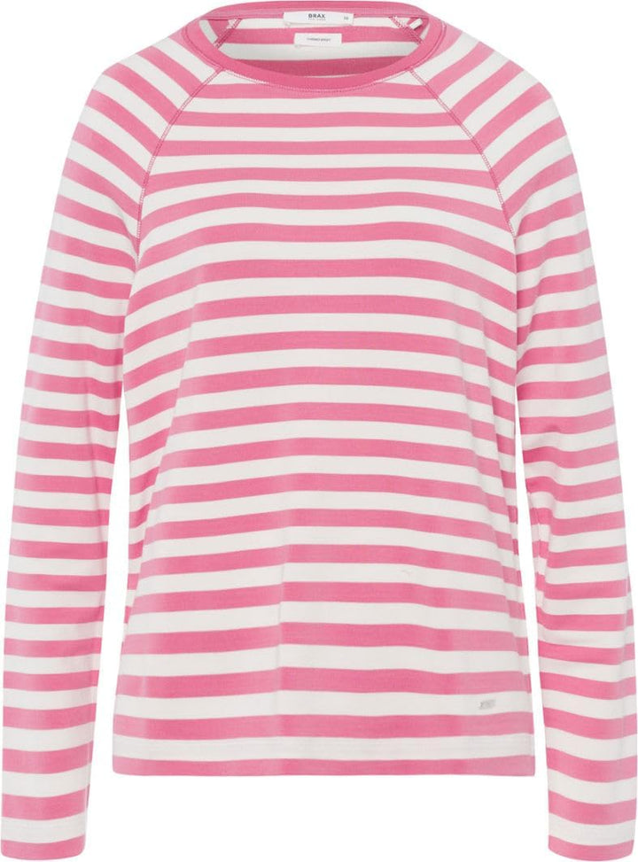 BRAX Damen Style Carina Gestreiftes Langarmshirt in Thermo Qualität Sweatshirt