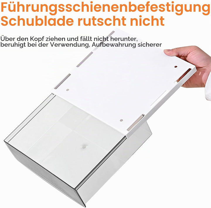2 Stück Schublade Unter Schreibtisch, 21x18x5,4cm Selbstklebende Schublade, Unter Schreibtisch Aufbe