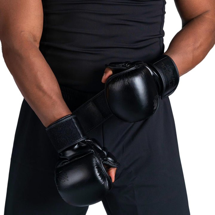 SANABUL Schlacht geschmiedet 7 oz MMA Hybrid Sparring Handschuhe, schwarz