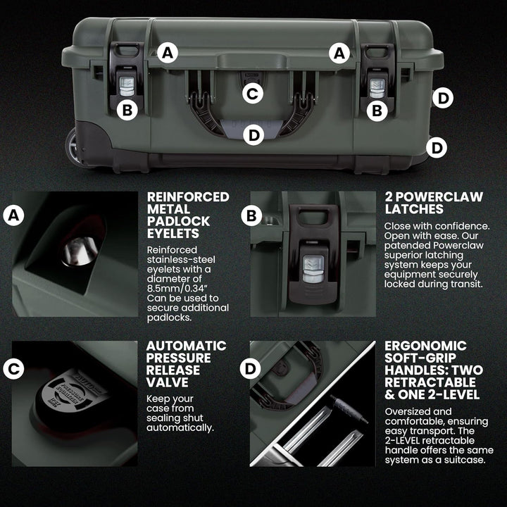 Nanuk 935 Wasserdichter Hartschalenkoffer Mit Gepolsterten Trennwänden und Organizer für Deckel - Ol