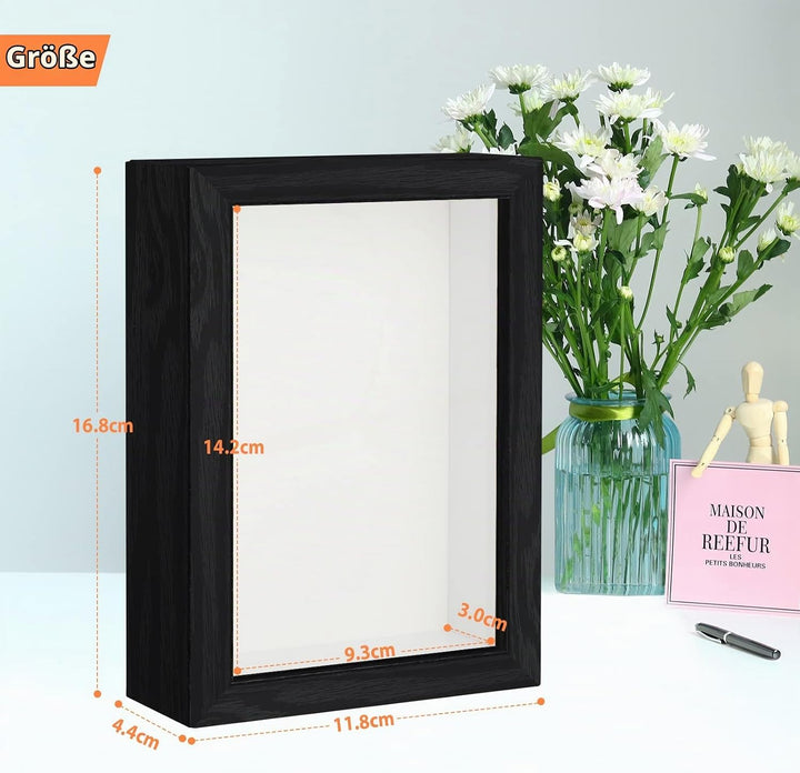 Anhow 2er 3D Bilderrahmen zum Befüllen, 3D Bilderrahmen Tiefer Objektrahmen 10 x 15 cm mit Transpare