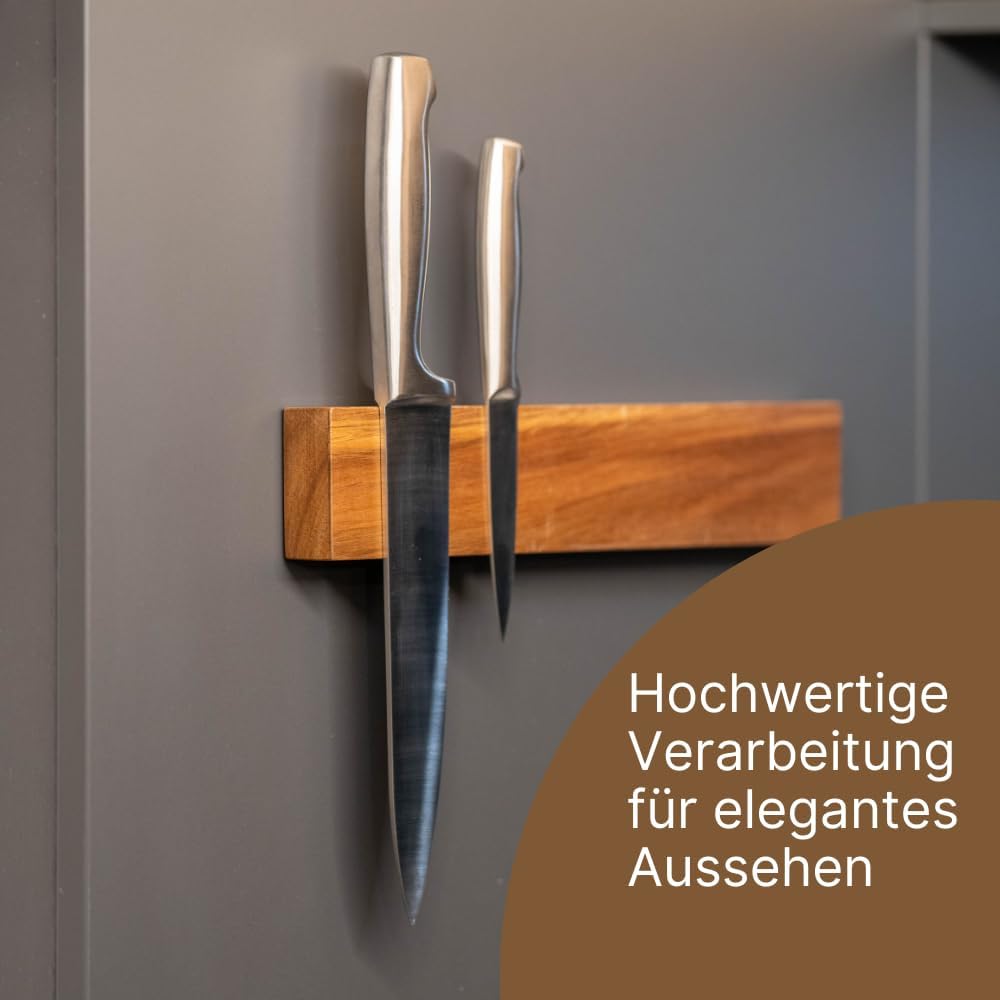 Magnetleiste Messer, Messerhalter aus massivem Holz, einfache Montage, multifunktional für alle magn