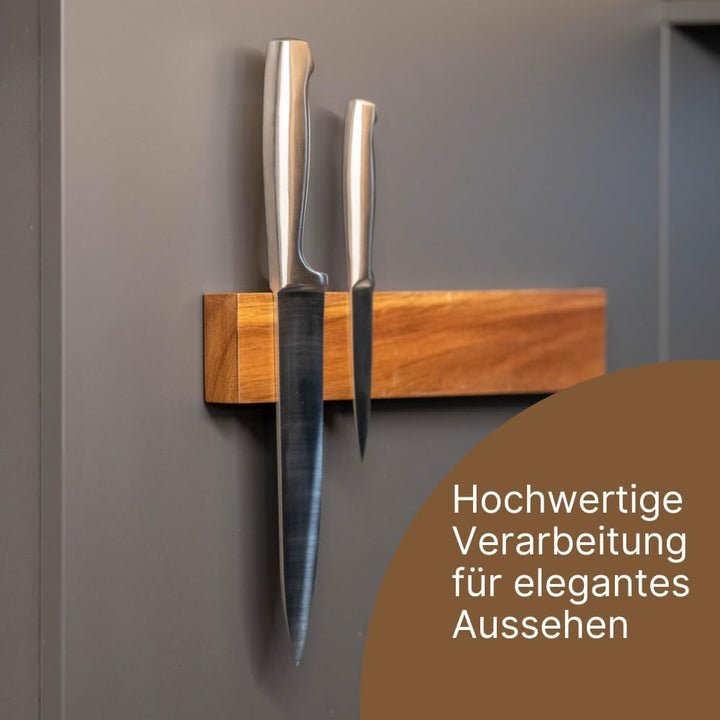 Magnetleiste Messer, Messerhalter aus massivem Holz, einfache Montage, multifunktional für alle magn