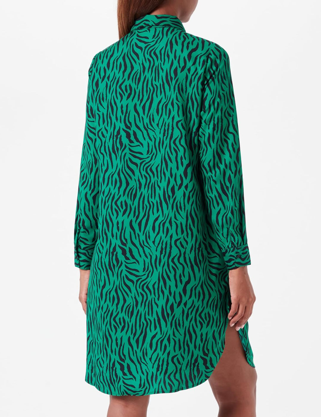 ONLY Damen Onltiana L/S Shirt Dress Wvn - Polyester - Blusen - Kleid, XXS Lush Meadow/Aop:animal