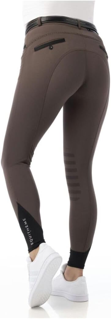 Equi-Theme Damen Reithose Silikon Kniebesatz SAFIR in 4 edlen Farben 38 Braun/Schwarz, 38 Braun/Schw