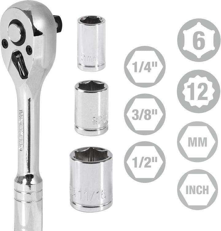 WORKPRO Werkzeugkoffer gross, 408tlg. Werkzeugsatz mit 3 Metall Schubladen, Heavy Duty Werkzeugschra