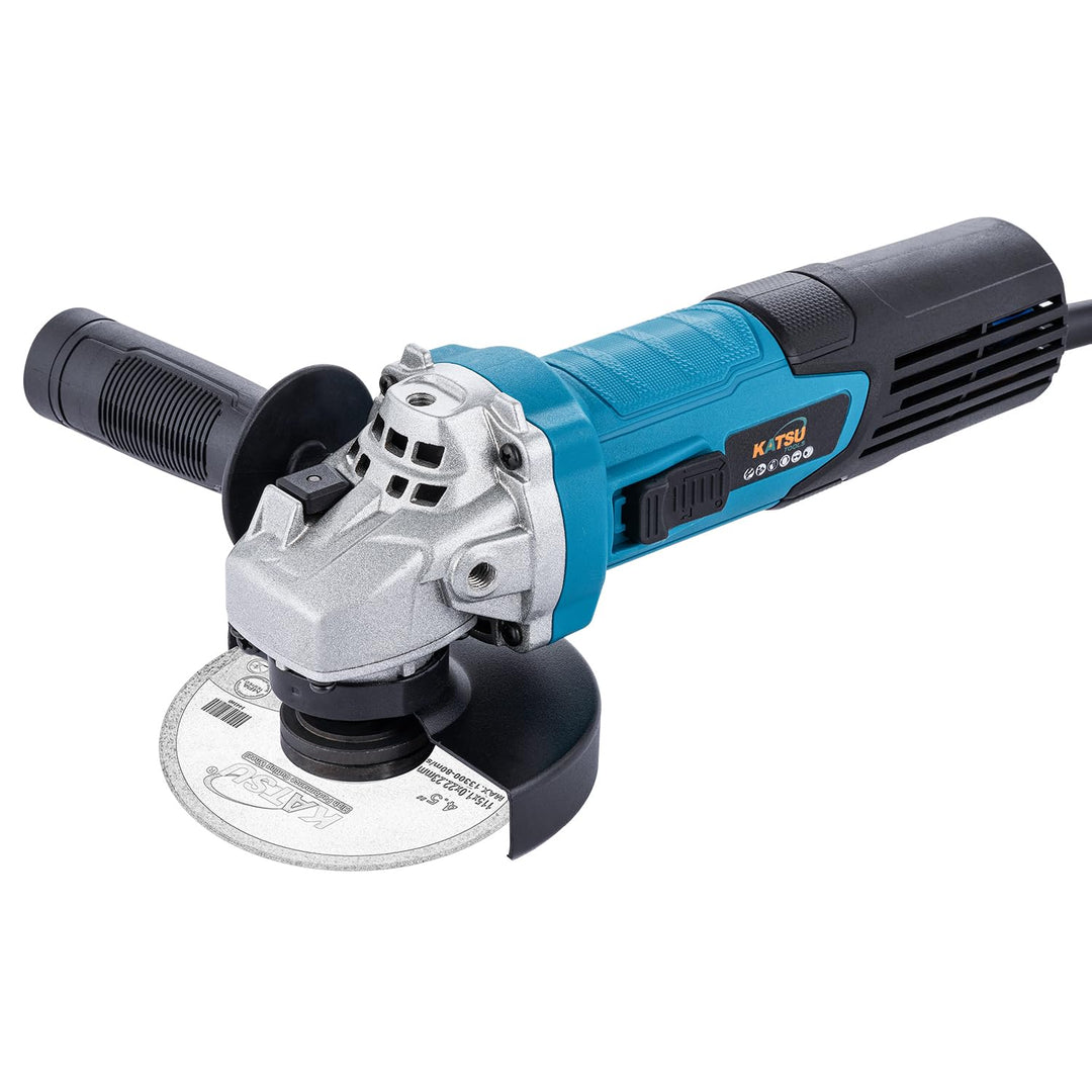 KATSU Tools Kabelgebundener Winkelschleifer 115 mm 750 W, schlankes Gehäuse, für Mauerwerk, Beton, F
