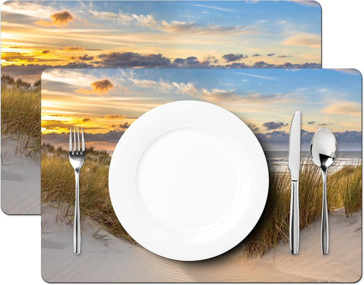 KitchenYeah© Platzsets Abwaschbar 6-Teilig 45x30 cm Tischsets Platzdeckchen Platzset Unterlage Tisch