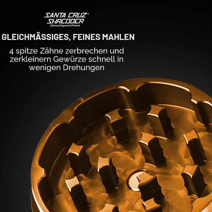 Santa Cruz Shredder Kräutermühle aus Metall, gerändelt, für stärkeren Griff, 3 Stück, klein, 4,3 cm