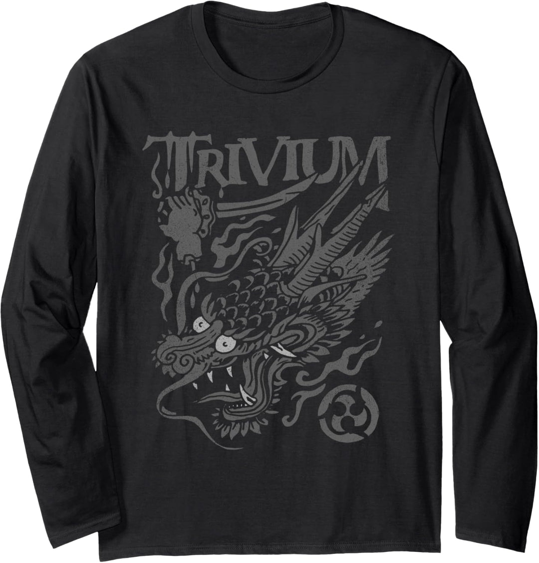 Trivium Screaming Dragon schwarz weiss Langarmshirt