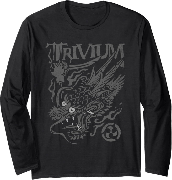 Trivium Screaming Dragon schwarz weiss Langarmshirt